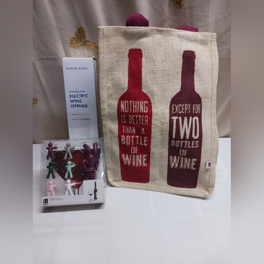 Mark & Graham Stainless Steel Wine Opener & Other Items